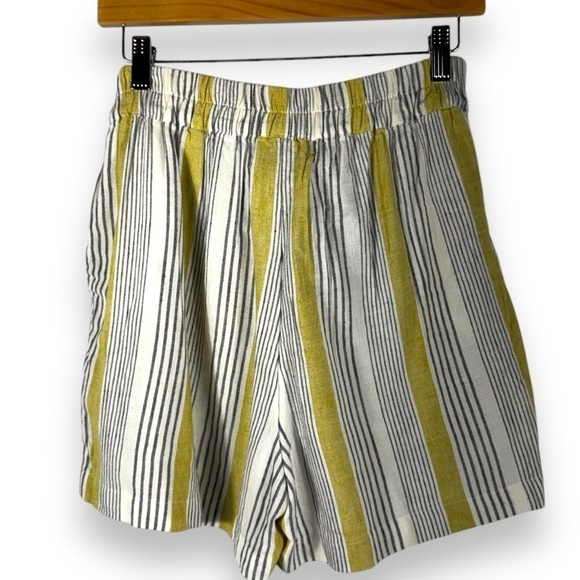 4 for $20 SALE! Clockhouse Tie Belt Linen Blend Shorts, Multi Stripe, Size S/M - Picture 9 of 9